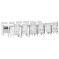 vidaXL Sodo valgomojo komplektas 13 pcs Balta Polt ratanas