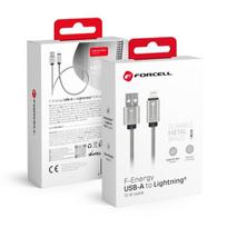 Forcell Usb į Apple Lightning laidas 1m, 2.4a, 12w, metalinis C236