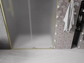 Mexen Velar stumdomos dušo durys 130 cm, matinės, šlifuota auksinė - 871-130-000-31-55