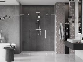 Mexen Velar L Duo stumdomos dušo durys 200 cm, skaidrios, baltos - 871-200-003-02-20
