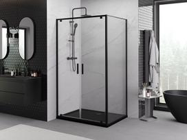Mexen Exo stumdoma dušo kabina 120 x 80 cm, permatomas, juoda - 8182-120-080-70-00