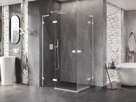 Mexen Lunar L Duo dušo kabina kairė pusė 115 x 85 cm, skaidri, balta - 834L-115L-085P-20-00