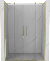 Mexen Velar L Duo stumdomos dušo durys 140 cm, skaidrios, auksinės - 871-140-003-02-50