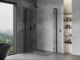 Mexen Mist-H L Duo dešinioji stumdomos durys dušo kabina 95 x 85 cm, permatoma, juoda - 8A5L-095L-085P-70-00