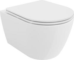 Mexen Carmen WC dubuo be apvado „Rimless Tornado“ su lėtai uždaromu dangčiu slim, duroplastikas, blizgi balta - 30880300T, 49x36,5x34 cm