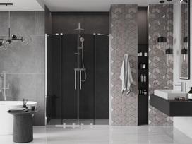 Mexen Velar Duo stumdomos dušo durys 160 cm, grafitas, chromas - 871-160-000-42-01