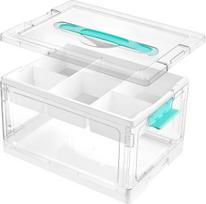Skaidri plastikinė laikymo dėžė su išimamais padėklais, 24 qt - 1 vnt.