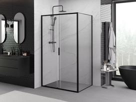 Mexen Exo stumdoma dušo kabina 120 x 90 cm, permatoma, juoda - 8151-120-090-70-00