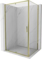 Mexen Exo dušo kabina, kurios matmenys yra 125 x 70 cm, permatoma, aukso spalvos - 819-125-070-50-00