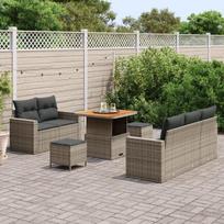 vidaXL Sodo Sofų Rinkinys su pagalve su saugykla 8 pcs Pilka