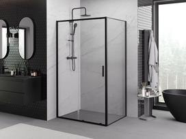 Mexen Exo stumdomos dušo kabinos 155 x 100 cm, skaidrios, juodos - 8151-155-100-70-00