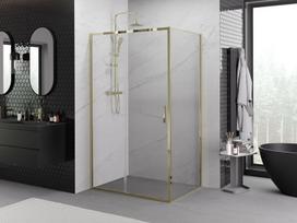 Mexen Exo stumdomos dušo kabina 110 x 70 cm, skaidri, auksinė - 8151-110-070-50-00