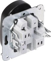 Santra modulinis dvigubas sieninis elektros lizdas, juodas
