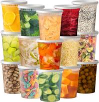 Plastikinės deli talpyklos, 32 oz, orohermetinės, BPA beveik, kaupiamosios, 50 rinkinių