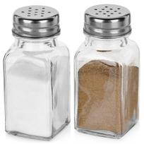 Stiklinė druskinė ir pipirinė Vilde 80 ml 2 vnt. skaidri sidabrinė