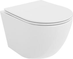 Mexen Lena pakabinamas WC dubuo Rimless Tornado su lėtai nusileidžiančiu dangčiu slim, duroplastas, balta blizgi - 30220400T, 49x36x34