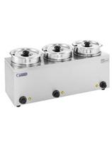 Bain-marie elektrinis sriubos šildytuvas 450W 230V 3 x 3,8L