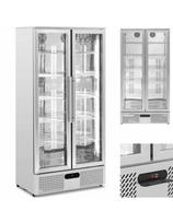 Baro šaldytuvas gėrimams, 2 durų, stiklinis, 458 l, 295 W - sidabrinis