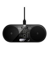 Dvigubas QI belaidis įkroviklis su ekranu USB-C 20W - juodas