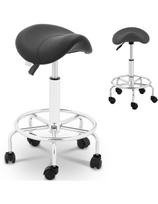 Saddle kosmetinė taburetė ant ratų Frankfurt iki 150 kg juoda