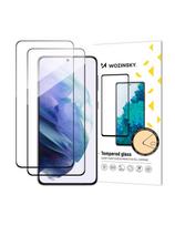 Wozinsky 2x Full Glue grūdintas stiklas viso ekrano grūdintas stiklas, skirtas Samsung Galaxy S23 9H su juodu rėmeliu