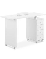 Manikiūro kosmetikos stalas su rankų atrama 4 stalčiais 119 x 45 cm - baltas