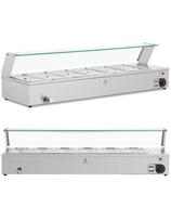 Bain-marie maisto šildytuvas šildantis bufetas su dangteliu 6 x GN 1/ 3 2100 W
