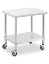 Stalo stalviršis ant ratų 2 lygių 60 x 80 cm PLIENAS iki 135 kg
