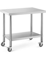 Stalo stalviršis ant ratų 2 lygių 60 x 90 cm PLIENAS iki 145 kg