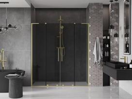 Mexen Velar L Duo stumdomos dušo durys 180 cm, grafitas, auksinė šlifuota - 871-180-003-42-55