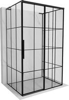 Mexen Rox-3S L trijų sienelių slankiojamas dešinysis dušo kabinas 100 x 75 cm, juodas tinklelis, juoda
