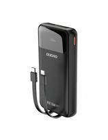 20000mAh 22.5W PD USB-C USB-A išorinė baterija su integruotu „iPhone Lightning“ USB-C laidu – juoda