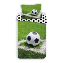 Žalios spalvos iš medvilnės viengulė vaikiška patalynė 140x200 cm Football – Jerry Fabrics
