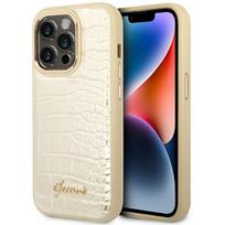 GUESS GUHCP14LHGCRHD iPhone 14 Pro 6.1" gold hardcase, Croco Collection