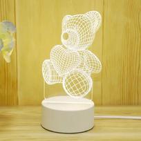 3D lempa akrilo LED naktiniai žibintai meškiukas dinozauras vaikas naktinis žibintas miegamojo dekoravimui Kalėdų dekoras Vestuvių vakarėlis USB Warm Light mėlyna