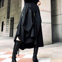 Harajuku punk stiliaus sijonai aukštu juosmeniu sujungiama sagtis netaisyklingas gotikinis sijonas Juodas gatvės apranga Laisvai reguliuojamas gotikinis sijonas XXXL juoda
