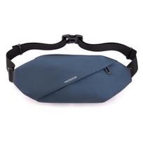 Vyriškas „Fanny Pack“ lauko bėgimo mobiliojo telefono krepšys, daugiafunkcis didelės talpos krūtinės krepšys, laisvalaikio rankinė ant peties tamsiai mėlyna spalva