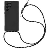 Protective Case - BOOLING - for Samsung Galaxy S23 Ultra - Shockproof TPU - Lanyard included - Black juoda