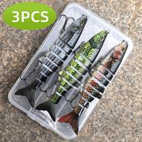 3pcs Fishing Lure Multi Jointed 8 Segment Swimbait Artificial Bait Slow Sinking Bionic Fishing Bait Cool Fishing Gear