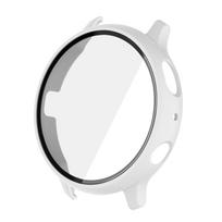 Case+Glass For Samsung Galaxy Watch Active 2 44mm 40mm Cover Bumper Accessories Protector Full Coverage Matte Screen Protection Active 2 44mm balta