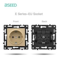 BSEED WIFI Click Switch Modules Smart Light Switch Parts Gold Glass Frame DIY Combination Wall Sockets USB Charge Key E-Series EU standard