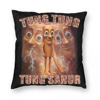 Tung Tung Tung Sahur Italian Brainrot Meme Pillowcase Double-sided Printing Polyester Cushion Cover Decorative Pillow Case Cover 12x12Inch