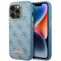 GUESS GUHCP14XHG4SHB iPhone 14 Pro Max 6.7" blue hard case 4G Vintage Gold Logo