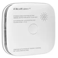Qoltec Certified wireless smoke detector with battery | Tuya | Wi-Fi | 10-year sensor service life | 85dB alarm | LED