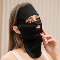 Silk sunscreen full face mask, anti-ultraviolet mask, breathable mulberry silk anti-oil and smoke veil, neck protection juoda