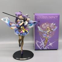25CM Anime Figure Genshin Impact Keqing Swing ONE Sword Standing Sword Hu tao Model Toy PVC Collection Toy Desktop Decoration With box-A5337