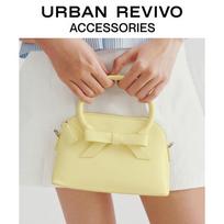 URBAN REVIVO Women's Pastel Bow Crossbody Handbag One Size šviesiai geltonos spalvos
