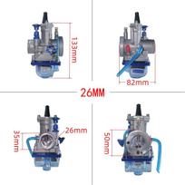 For KEIHIN KOSO OKO PWK 24 26 28 30 32 34mm Blue Bowl 2T 4T Scooter ATV Dirt Bike Universal Racing Carburetor With Power Jet 26MM