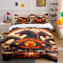 Dragons and Manchester United logo. Bedding sets Duvet cover sets Duvet covers Pillowcases(1 * Duvet Cover 2 * Pillowcases without duvet insert) 135x200cm