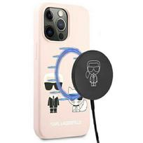 Etui Karl Lagerfeld Silicone Ikonik Karl & Choupette Magsafe Do Iphone 13 Pro, Jasnoróżowy/Light Pink